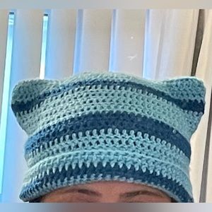 Handmade crochet cat beanie <3